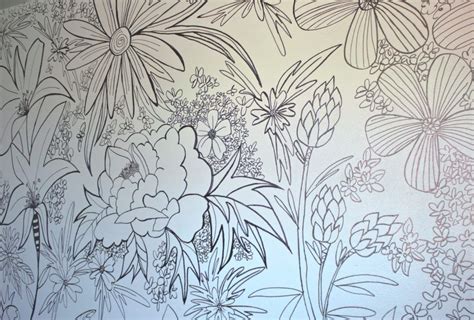 Diy On A Budget How To Create A Floral Wall Mural With A Sharpie