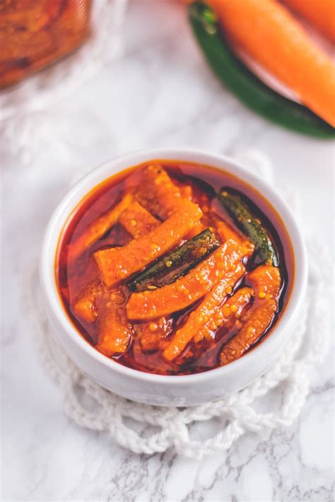Carrot Pickle Recipe Indian Gajar Ka Achar Spice Up The Curry