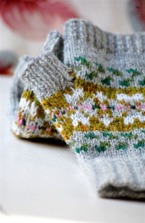 Knitting Pattern Fair Isle Fingerless Gloves Pdf Digital Download