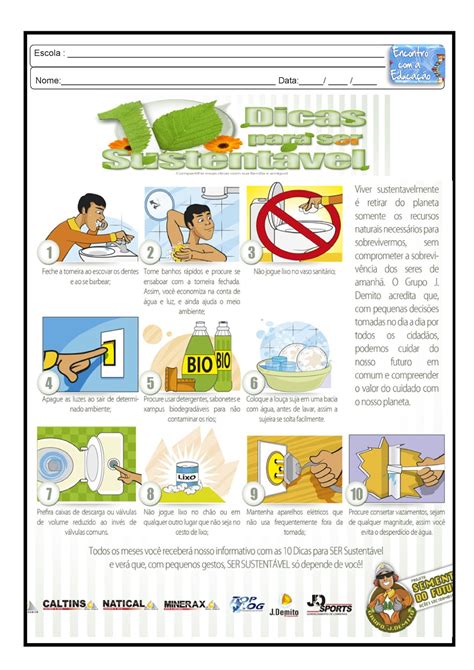 Atividades Sobre Sustentabilidade 5 Ano