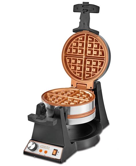 Buy Crux Double Rotating Belgian Waffle Maker With Nonstick Plates