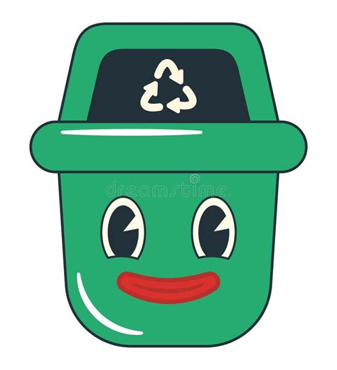 Smiling Trash Bin Stock Vector Illustration Of Bucket 261732806