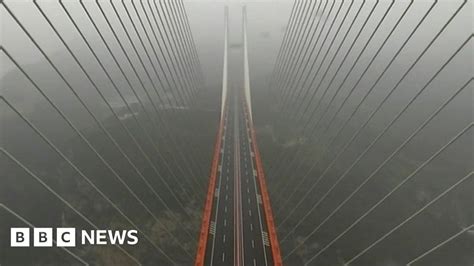 Worlds Highest Bridge Opens To Traffic In China Bbc News