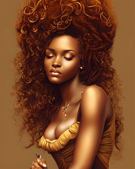 Beautiful African Showgirl Curly Hair Vector Art · Creative Fabrica