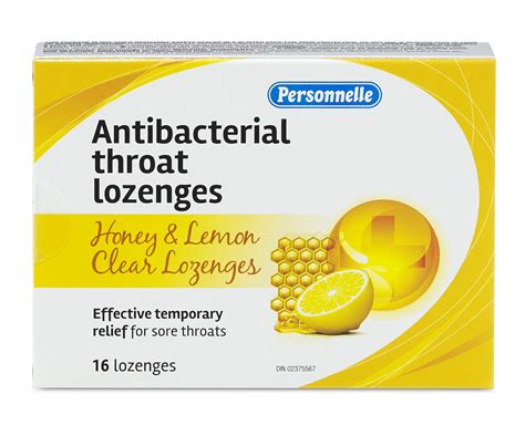 Antibacterial Throat Lozenges Honey And Lemon 16 Units Personnelle