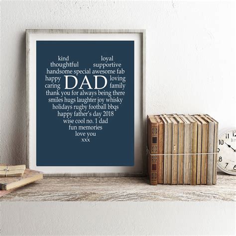 Personalised Dad Heart Print By Tilly Bob And Me