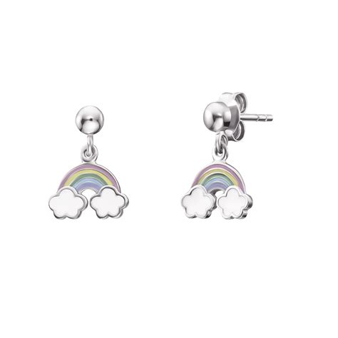 Little Angel Silver Rainbow Drop Earrings