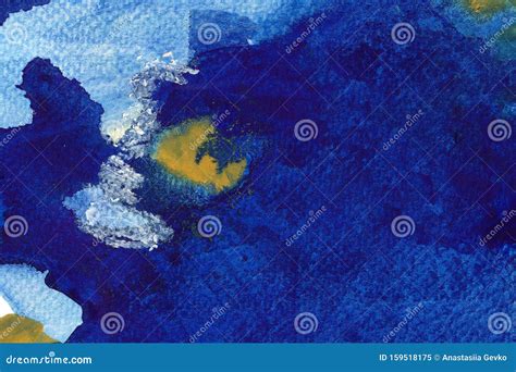 Blue Watercolor Texture Background Hand Drawn Azure And Yellow Ombre