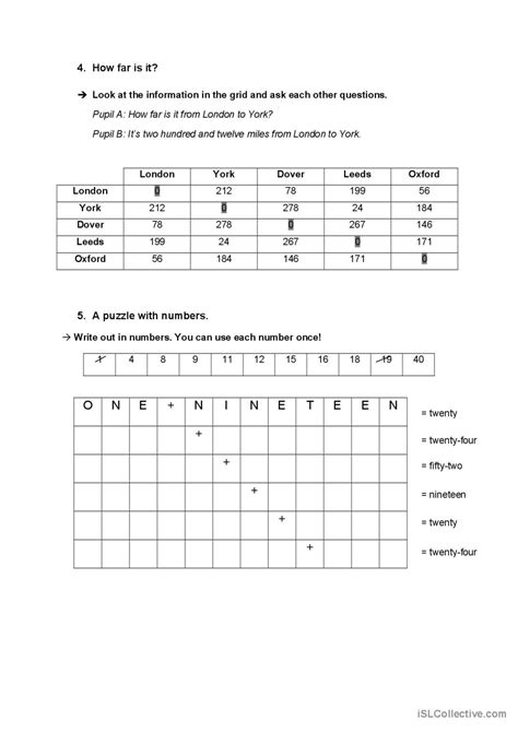 Saying Numbers In English Worksheets