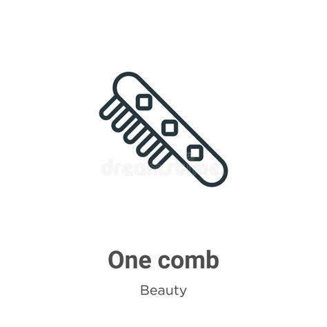 One Comb Outline Vector Icon Thin Line Black One Comb Icon Flat