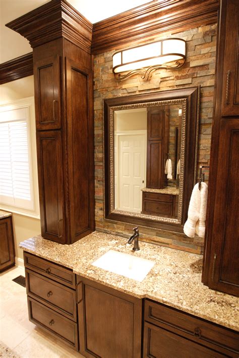 Double Custom Built Vanities Have Towers Where You Can Keep Your