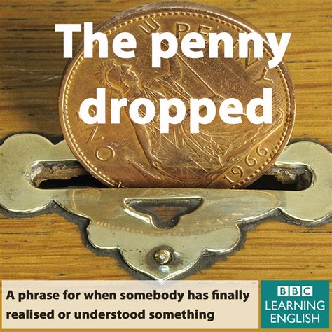 Expression: The penny dropped | Learn english, English, Idioms