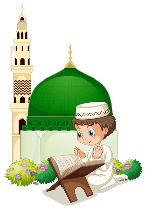 Little Boy Praying At Mosque 376209 Vector Art At Vecteezy