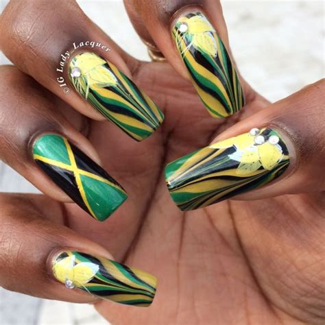 Img9124 Rasta Nails Jamaica Nails Nail Designs Glitter