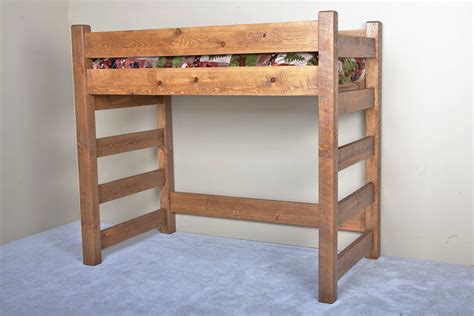 Barnwood Twin Xl Loft Bed For Adults In Honey Gray