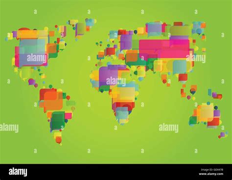 Mapa Del Mundo Hecho De Coloridos Speech Bubbles Ilustración Del