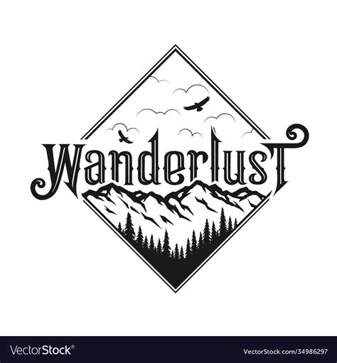 Wanderlust Emblem T Shirt Design Royalty Free Vector Image