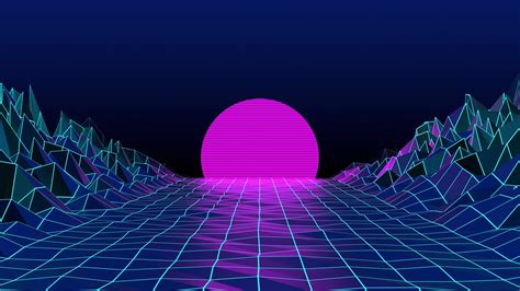 Vaporwave Retro Style Sky Sun Neon Art 4k Hd Wallpapers