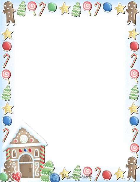 Printable Gingerbread House Page Border
