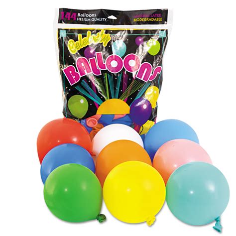 Helium Quality Latex Balloons 12 Assorted Colors 144pack Tbl1200 Es