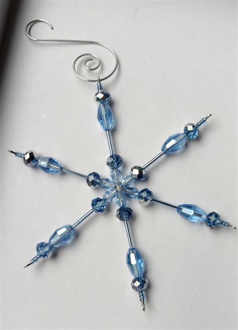 Glass Beaded Snowflake Ornament By Thebusybumblebead On Etsy Beaded