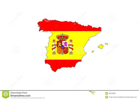 Spain flag map stock illustration. Illustration of label - 49670820