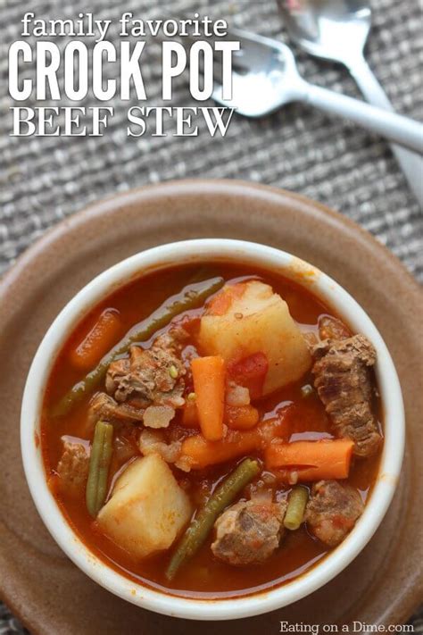 Diced cooked meat (beef, pork or veal) 2 tbsp. Quick & Easy Crock pot Beef Stew Recipe - Eating on a Dime