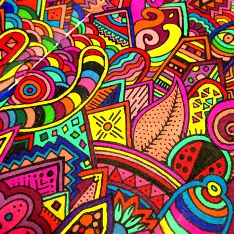 Close Up On This Colorful Doodle Art Projects Abstract Abstract Art