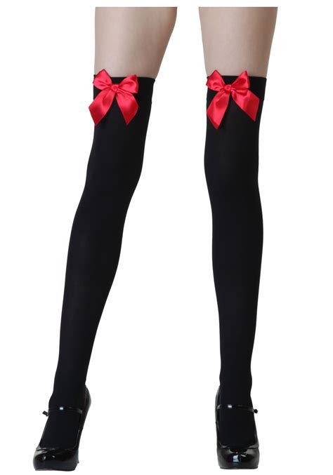 black-stockings-with-red-bows