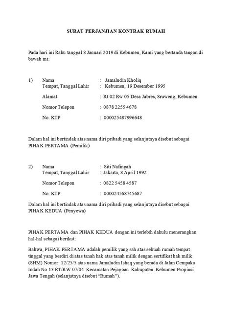 Berikut adalah contoh surat perjanjian kontrak rumah. Contoh Perjanjian Sewa Rumah - Situs Properti Indonesia