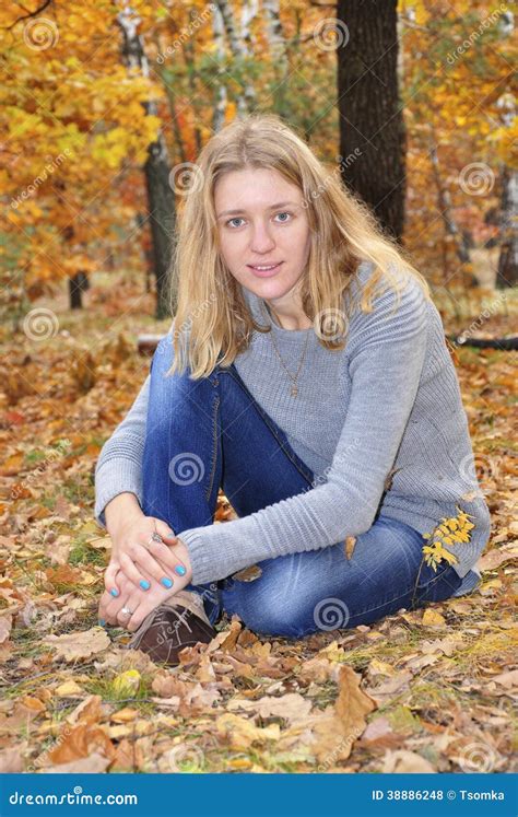 Girl In The Autumn Forest Stock Photo Image Of Forest 38886248