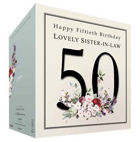 Sister In Law 50th Birthday Card Happy Fiftieth Birthday Etsy