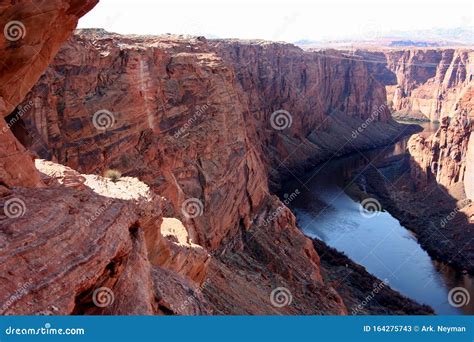 red hanging cliffs over colorado river in glen canyon page arizona stock image image of