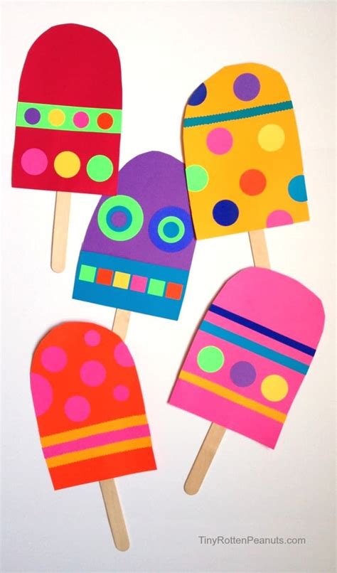 13 Colorful Popsicle Ice Cream Art Projects For Kids Summer Preschool