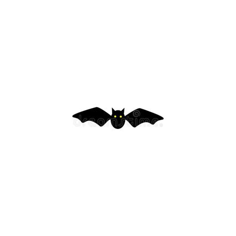 Halloween Symbol Icon Of Flying Bat Black Bat Silhouette Cartoon