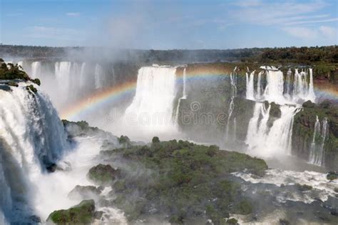 Iguacu Iguazu Falls On A Border Of Brazil And Argentina Stock Image