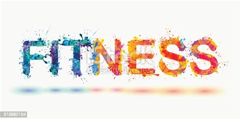 Word Fitness Rainbow Splash Paint Stock Vector Art And More Images Of
