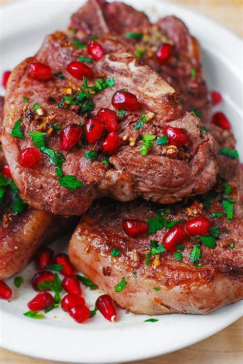 Fresh thyme, unsalted butter, cayenne pepper, garlic cloves, lamb garlic clove, kosher salt, shallot, ground black pepper, pinenuts and 10 more. lamb chops with garlic and pomegranate seeds, gluten free ...