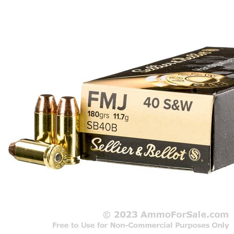 50 Rounds Of Discount 180gr Fmj 40 Sandw Ammo For Sale By Sellier And Bellot