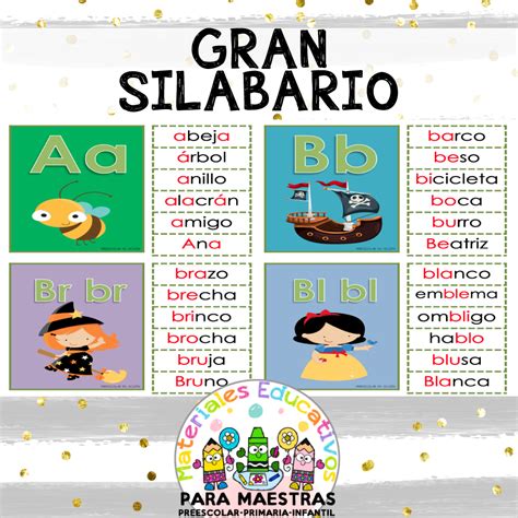 Gran Silabario de Sílabas Simples y Trabadas Materiales Educativos