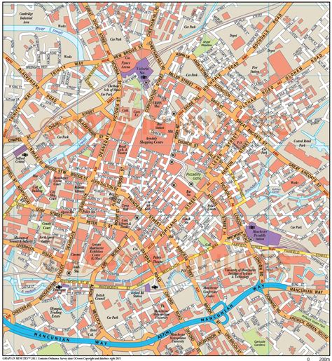 Royalty Free Manchester Illustrator Vector Format City Map