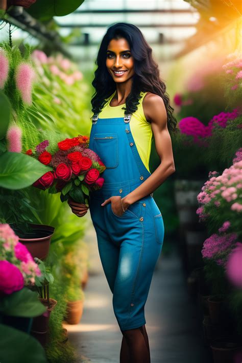 Lexica Portrait Of A Skinny Fitness Model Young Indian Woman Gardener