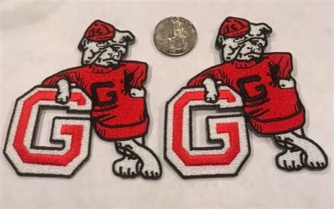 2 Georgia Bulldogs Embroidered Iron On Patches 35 X 3 Awesome Ebay