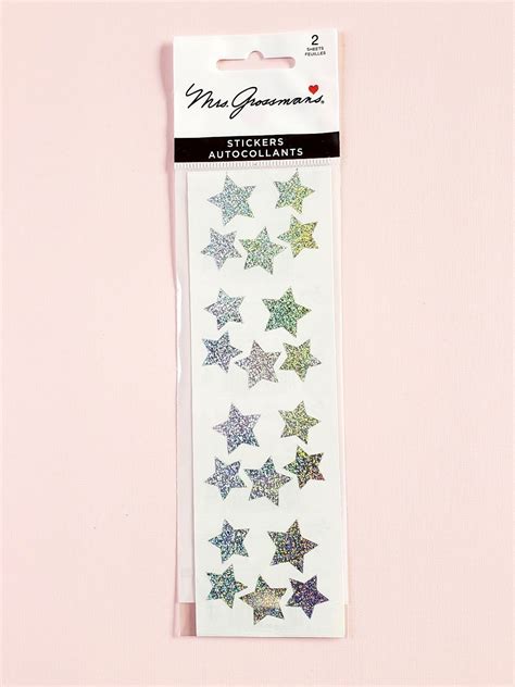 Mrs Grossmans Stickers Silver Stars Star Stickers Silver Stars