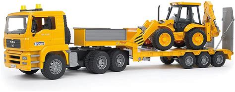 Buy Bruder Toys Man Tga Low Loader Truck With Jcb Backhoe Loader Online