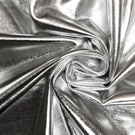 Nylon Spandex Lame Fabric With Mylar 58 Wide Craft Fabric Event Fabric Silver