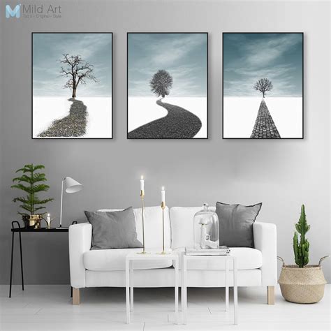 Landscape Photo Abstract Tree Canvas Poster Print Large