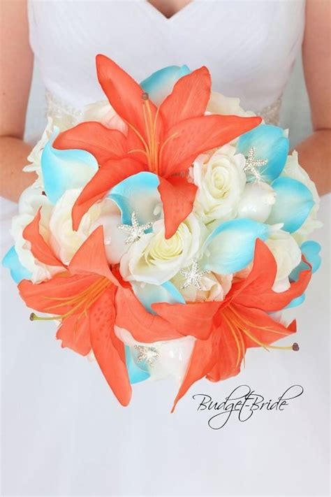 Coral Reef Davids Bridal Wedding Flowers Beach Theme Wedding Bouquet