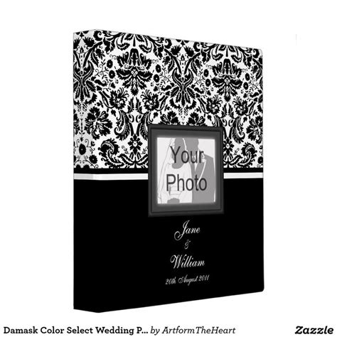 Damask Color Select Wedding Photo Album 3 Ring Binder Zazzle Wedding Photo Albums Wedding