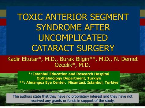 Ppt Toxic Anterior Segment Syndrome After Uncomplicated Cataract Surgery Powerpoint
